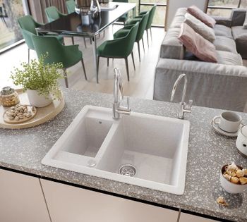 Кухонная мойка Domaci Бьелла DMC-21 DMC-21-331 Белая — фото 2, Кухонные мойки