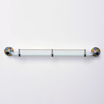 Стеклянная полка WasserKRAFT Diemel K-2244 Хром — фото 2, Полки для ванной и душа