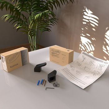 Крючок Altasan Лотос ЛТ10ЧМ Черный матовый — фото 3, Крючки для полотенец