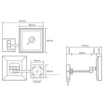 Косметическое зеркало Bemeta Cosmetic mirrors 116201202 с подсветкой с увеличением Хром — фото 2, Косметические зеркала