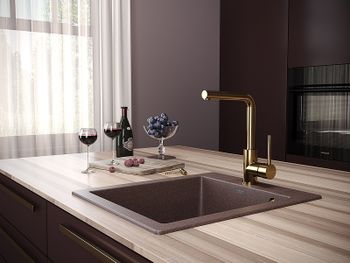 Смеситель для кухни Paulmark Honner Ho212018-G Золото — фото 2, Смесители для кухни