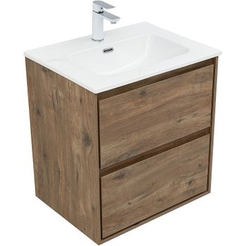 Тумба под раковину Aquanet Милан 60 336377 подвесная Дуб рустикальный — фото 2, Тумбы под раковину