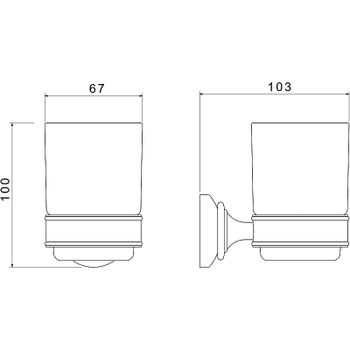 Стакан для зубных щеток Aquatek Классик AQ4504MB Черный матовый — фото 2, Стаканы для зубных щеток