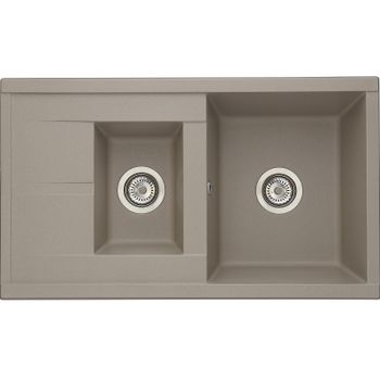 Кухонная мойка Aquaton Делия 87 1A716232DE250 Серый шелк — фото 1, Кухонные мойки