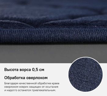 Коврик для ванной комнаты Iddis Basic 50х80 B20P580i12 Темно-синий — фото 6, Коврики для ванной комнаты