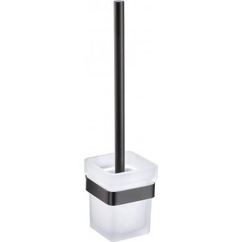 Ершик для унитаза Milacio Ultra MCU.954.MB / настенный / черный матовый / нержавеющая сталь и стекло — фото 1, Ершики для унитаза
