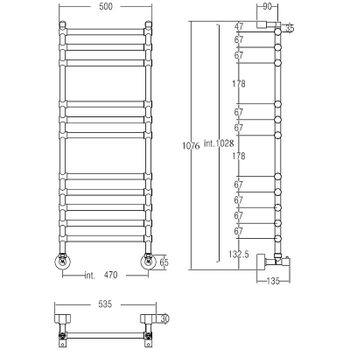 Водяной полотенцесушитель Margaroli Sole 464-11 4644711CRN Хром — фото 4, Водяные полотенцесушители