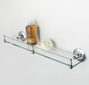 Стеклянная полка WasserKRAFT Rhein K-6244 Хром — фото 3, Полки для ванной и душа