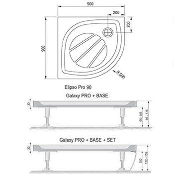 Душевой поддон из искусственного камня Ravak Elipso Pro 90х90 XA237701010 Белый — фото 4, Душевые поддоны из искусственного камня