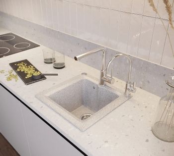 Кухонная мойка Domaci Бьелла DMC-42 GWS-42-310 Серая — фото 2, Кухонные мойки