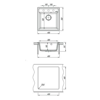 Кухонная мойка Lemark Hanka 450 9910008 Бежевая — фото 4, Кухонные мойки