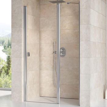 Душевая дверь Ravak Chrome CSD2-100 0QVACC00Z1 профиль Хром стекло Transparent — фото 1, Распашные душевые двери