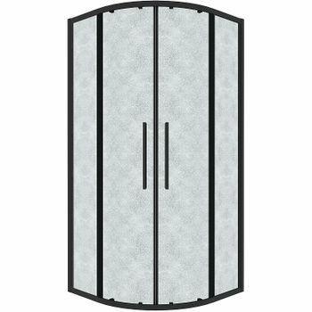 Душевой уголок Grossman Cosmo 90х90 301.K33.02.9090.21.02 профиль Черный матовый стекло шиншилла — фото 9, Душевые уголки четверть круга