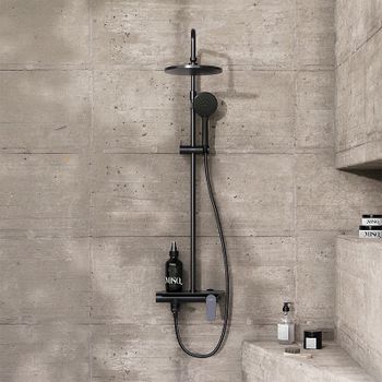 Душевая система Damixa Jupiter 977730300 Черная матовая — фото 7, Душевые стойки