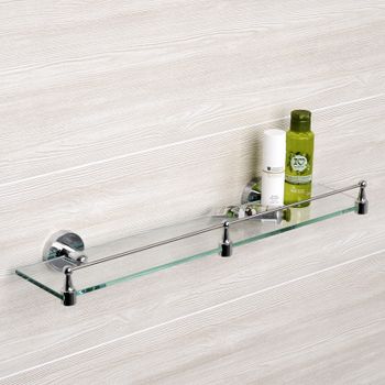 Стеклянная полка WasserKRAFT Rhein K-6244 Хром — фото 2, Полки для ванной и душа