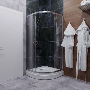 Душевой уголок Triton Альфа-Хром 90х90 Щ0000049613 профиль Хром стекло прозрачное — фото 2, Душевые уголки четверть круга