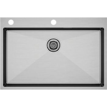 Кухонная мойка Paulmark Kroner-Edge 75 PM777551-BS Брашированная сталь — фото 1, Кухонные мойки