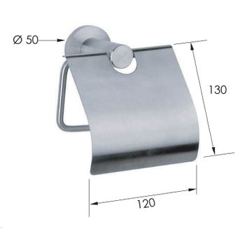 Держатель туалетной бумаги Remer Minimal Mi60INOXCR с крышкой Нержавеющая сталь — фото 2, Держатели туалетной бумаги