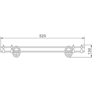 Стеклянная полка Haiba HB1507 Хром — фото 3, Полки для ванной и душа
