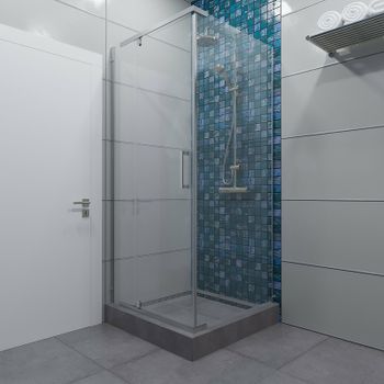 Душевой уголок Triton Терра-Хром 90х90 Щ0000053609 профиль Хром стекло прозрачное — фото 2, Квадратные душевые уголки