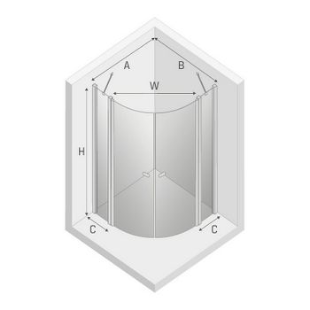 Душевой уголок New Trendy New Soleo Chrome 90х90 K-0419 профиль Хром стекло прозрачное — фото 7, Душевые уголки четверть круга