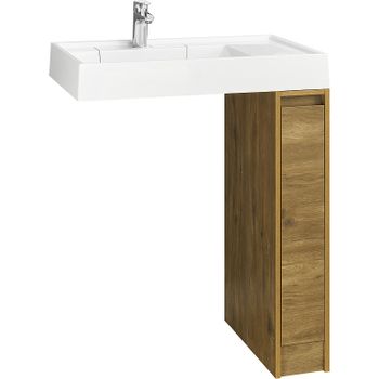 Тумба под раковину Aquaton Лондри 80 1A267101LHDR0 Дуб Рустикальный без фасада — фото 1, Тумбы под раковину