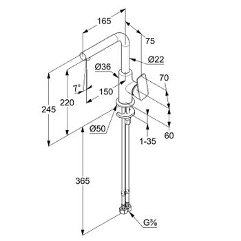 Смеситель для раковины Kludi Pure Style 400243975 Черный матовый — фото 4, Смесители для раковины