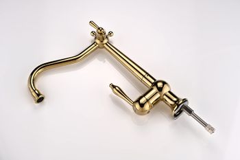 Смеситель для кухни Paulmark Retro Re213226-G Золото — фото 11, Смесители для кухни