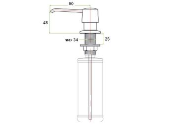 Дозатор для жидкого мыла ZorG ZR-20 STEEL Нержавеющая сталь — фото 2, Дозаторы для кухонных моек