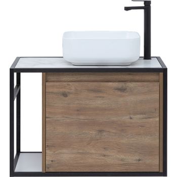 Тумба под раковину Aquanet Nova Lite Loft 75R 261657 подвесная Дуб рустикальный — фото 7, Тумбы под раковину