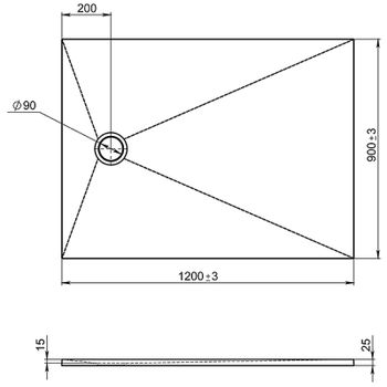Душевой поддон из искусственного камня Jacob Delafon Tolbiac 120x90 E6D332RU-NGM Черный матовый — фото 4, Душевые поддоны из искусственного камня