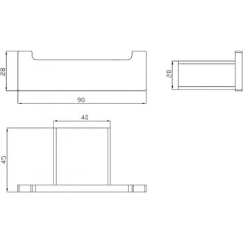 Крючок двойной Milacio Ultra MCU.950.SS / нержавеющая сталь / настенный / 9x3x5 см — фото 4, Крючки для полотенец