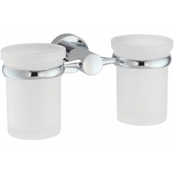 Стакан для зубных щеток WasserKRAFT Donau K-9428D двойной Хром — фото 1, Стаканы для зубных щеток