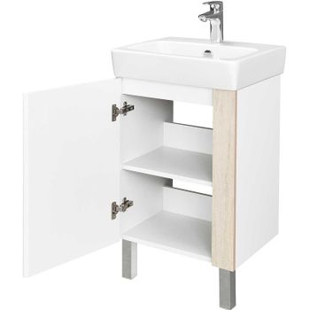 Тумба под раковину Aquaton Кантри 50 1A257801AHB20 Белая глянцевая Дуб верона — фото 2, Тумбы под раковину