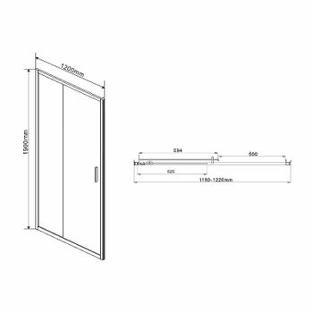 Душевая дверь Vincea Garda VDS-1G120CHB 120 профиль Черный стекло шиншилла — фото 5, Раздвижные душевые двери