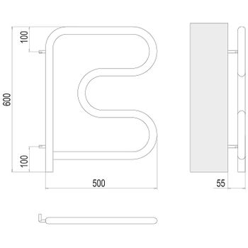 Электрический полотенцесушитель Terminus F-образный 500x500 4620768883880 Хром — фото 4, Электрические полотенцесушители