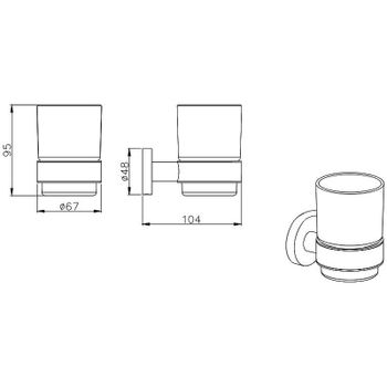 Стакан для зубных щеток Aquatek AQ4004MB Черный матовый — фото 2, Стаканы для зубных щеток