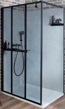 Душевая стенка Jacob Delafon Nouvelle Vague 30 E94WI30-VTG профиль Черный матовый стекло тонированное — фото 3, Боковые стенки