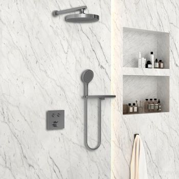 Душевая система Vincea Inspire VSFW-4I212RGM Вороненая сталь — фото 3, Встраиваемые душевые комплекты