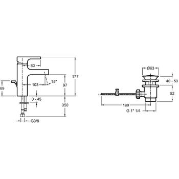 Товар: Смеситель для раковины Jacob Delafon Strayt E37327-CP Хром - фото 8 Смеситель для раковины Jacob Delafon Strayt E37327-CP Хром — фото 8, Смесители для раковины