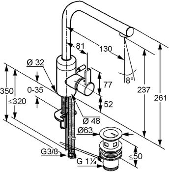 Смеситель для раковины Kludi Zenta 382940575 Хром — фото 5, Смесители для раковины