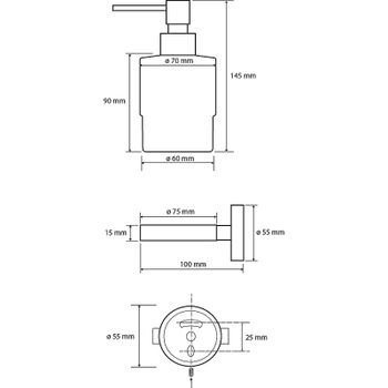 Дозатор для жидкого мыла Bemeta Dark 104109100 Черный матовый — фото 2, Дозаторы