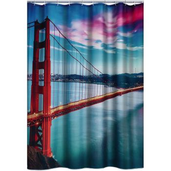 Штора для ванны Ridder Golden Gate Bridge 180х200 42123000 цветная — фото 1, Шторы для ванной
