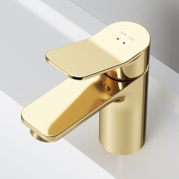 Смеситель для раковины AM.PM X-Joy F85A02199 Золото — фото 4, Смесители для раковины