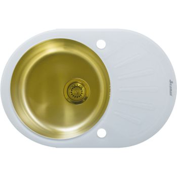 Кухонная мойка Seaman Eco Glass SMG-730W-Gold.B Золото — фото 1, Кухонные мойки