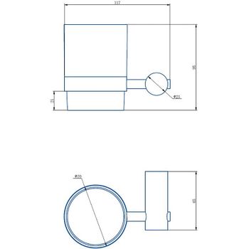 Стакан для зубных щеток Haiba HB8406 Хром — фото 2, Стаканы для зубных щеток