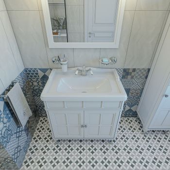 Тумба под раковину Caprigo Borgo 80 33412CH-B231 Белая матовая — фото 2, Тумбы под раковину