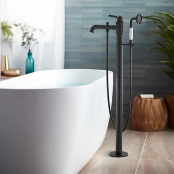 Смеситель для ванны Aquatek Классик AQ1545MB Черный матовый — фото 3, Смесители напольные