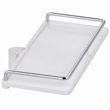 Полка корзина Kludi Cockpit 6410110-00 Хром Белая — фото 1, Полки для ванной и душа