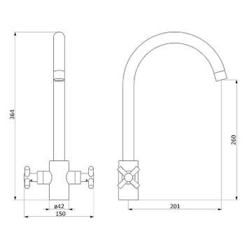 Смеситель для кухни Damixa RedBlu Neo Classic 270000000 Графит — фото 8, Смесители для кухни